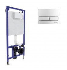 Инсталляция  для скрытого монтажа NOVUM L3 с кнопкой хром глянец, BERGES