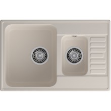GranFest QUARZ (ECO-21К) Мойка 1.5-чаш+кр. 740*480 (белый)