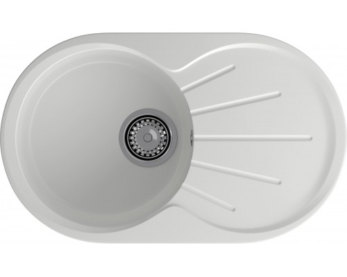GRANFEST Мойка композит RONDO GF-R--750L  чаша с крылом 750*460мм   иней арт.GF-