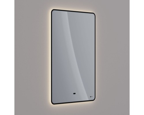 Зеркало Lemark MIOBLACK 50х80 см с интерьерной подсветкой, с подогревом