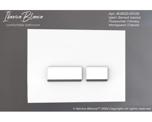 Комплект 2в1 IBERICA BLANCA инсталляция SILENCIO MINI, кнопка смыва CRYSTAL-R белый (IB.001M.221)