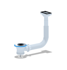 Перелив Ани для мойки 1 1/2" спрямоуг.горизонтальн. корпусом, ANI PLAST