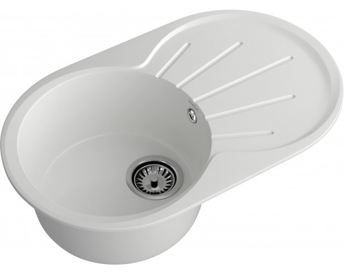 GRANFEST Мойка композит RONDO GF-R--750L  чаша с крылом 750*460мм   иней арт.GF-