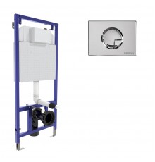 Инсталляция  для скрытого монтажа унитаза NOVUM кнопка R3 хром глянец, BERGES