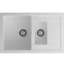 GRANFEST Мойка композит QUADRO GF-Q--775KL 1.5-чаш+крыло 775*500мм   иней арт.GF-