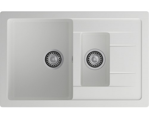 GRANFEST Мойка композит QUADRO GF-Q--775KL 1.5-чаш+крыло 775*500мм   иней арт.GF-