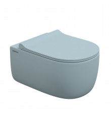 Унитаз подвесной EGO XL, микролифт, быстросъемное, голубой матовый, BERGES