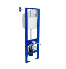 Инсталляция  для скрытого монтажа унитаза АТОМ Line 410 кнопка хром, BERGES