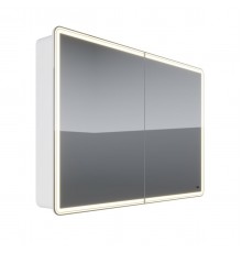 Шкаф зеркальный Lemark ELEMENT 120х80 см 2-х дверный, с подсветкой, с розеткой, цвет корпуса: Белый