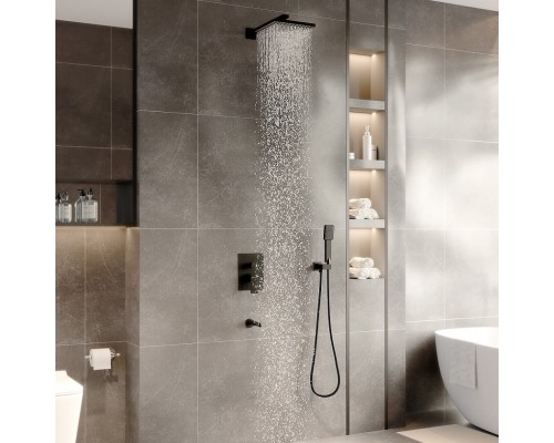 Душевой комплект NARDIS 3S BLACK, черный матовый, BERGES