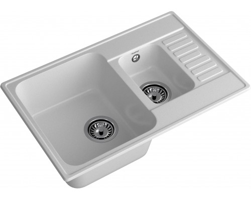 GranFest QUARZ (ECO-21К) Мойка 1.5-чаш+кр. 740*480 (серый)