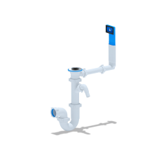 Сифон Ани 1 1/2"*40 прямоточный с переливом и отв. с/м, ANI PLAST