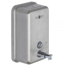 Диспенсер для мыла Nofer из нержавеющая. Стали матовый 1200 мл. прямоугольная с пластиком внутри