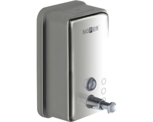 Диспенсер для мыла Nofer из нержавеющая. Стали глянцевой 1200 мл. прямоугольная с пластиком внутри