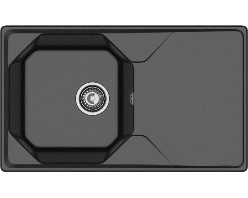GRANFEST Мойка композит UNIQUE, GF-U-840L, чаш+кр 840*500, черный