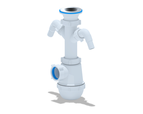 Сифон Ани Грот 1 1/2"* 40 с 2 отв. стиральной машины, ANI PLAST