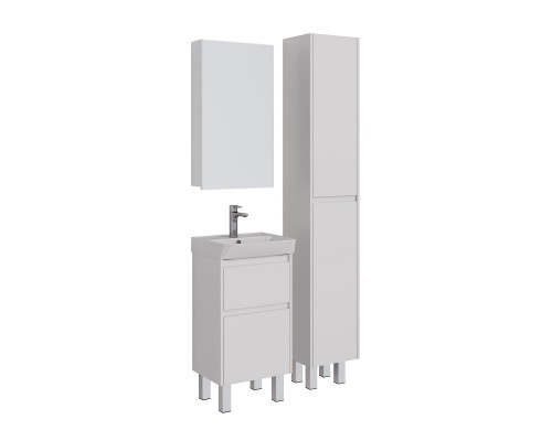 Шкаф зеркальный Lemark UNIVERSAL 45х80 см 1 дверный, петли слева, цвет корпуса: Белый глянец