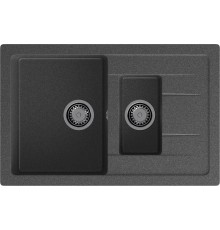 GRANFEST Мойка композит QUADRO GF-Q--775KL 1.5-чаш+крыло 775*500мм графит арт.GF-