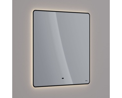 Зеркало Lemark MIOBLACK 80х80 см с интерьерной подсветкой, с подогревом