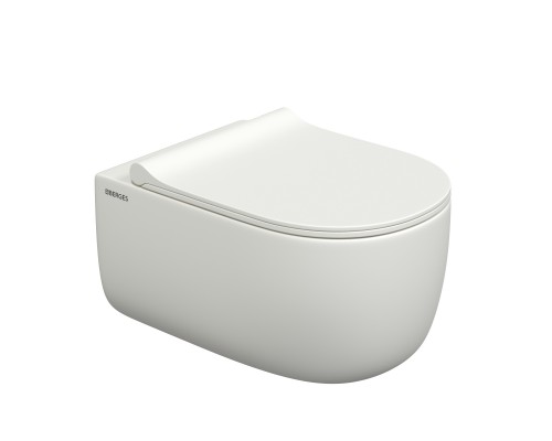 Унитаз подвесной EGO XL, микролифт, быстросъемное, белый матовый, BERGES