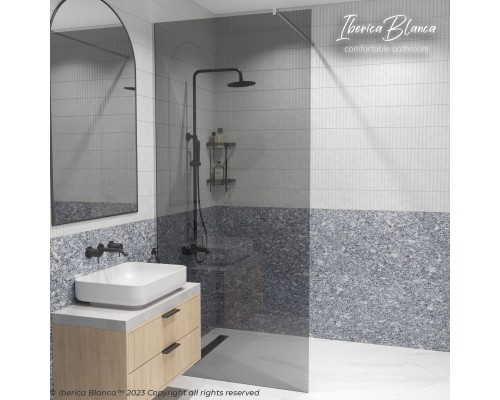 Душевая перегородка IBERICA BLANCA Mod.602 Walk In тонированное стекло/хром 120х200см (IB602.TC.200.120)