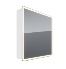 Шкаф зеркальный Lemark ELEMENT 80х80 см 2-х дверный, с подсветкой, с розеткой, цвет корпуса: Белый