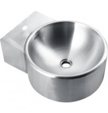 Раковина из нержавеющей стали настенная круглая с окантовкой 185x426x530 мм 13062.S, шт