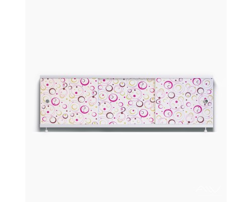 ОПТИМА_Decor Экран для ванны 150 см,ПВХ с офсетной печатью,(геометрия круги лиловые-044), ALAVANN