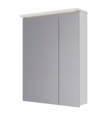 Шкаф зеркальный Lemark ZENON 60х80 см 2-х дверный с козырьком-подсветкой, с розеткой, цвет корпуса: 
