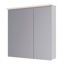 Шкаф зеркальный Lemark ZENON 80х80 см 2-х дверный, с козырьком-подсветкой, с розеткой, цвет корпуса: