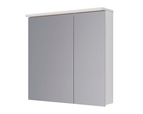 Шкаф зеркальный Lemark ZENON 80х80 см 2-х дверный, с козырьком-подсветкой, с розеткой, цвет корпуса: