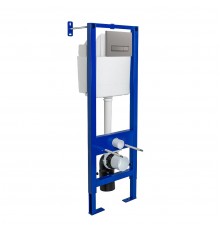 Инсталляция  для скрытого монтажа унитаза АТОМ Line 410 кнопка матовый никель, BERGES