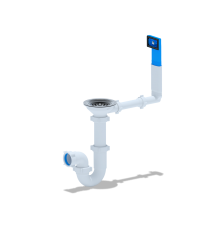 Сифон Ани 3 1/2"*40 прямоточный с переливом мойки, ANI PLAST