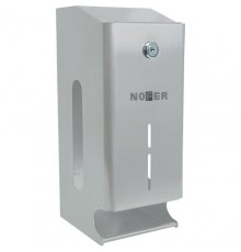 Диспенсер для туалетной бумаги прямоугольный из нержавеющей стали матовый для 2 рулонов