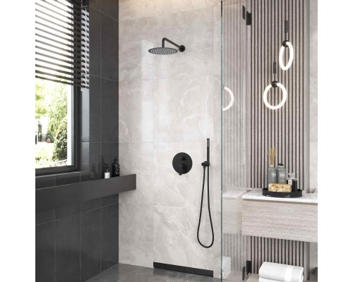 Душевой комплект VENTAS 2R BLACK, черный матовый, BERGES