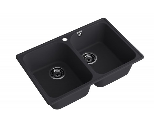 GranFest QUARZ (ECO-15) Мойка 2 чаши 740*480 (черный)