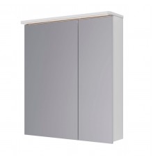Шкаф зеркальный Lemark ZENON 70х80 см 2-х дверный, с козырьком-подсветкой, с розеткой, цвет корпуса: