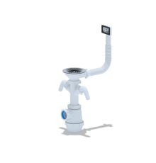 Сифон Ани Грот 3 1/2"* 40 с 2 отв. с/м с переливом мойки, ANI PLAST