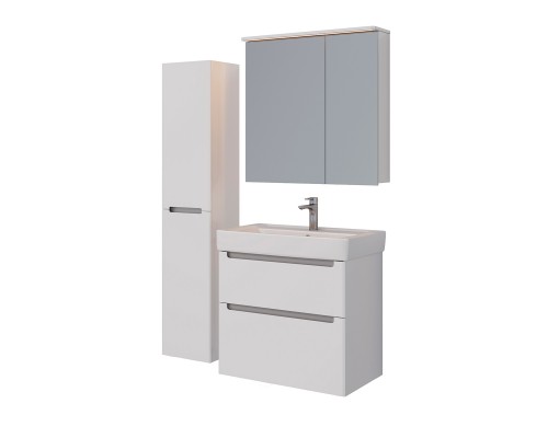 Шкаф зеркальный Lemark ZENON 80х80 см 2-х дверный, с козырьком-подсветкой, с розеткой, цвет корпуса: