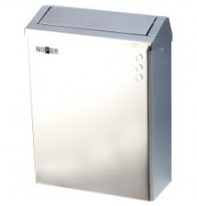 Контейнер для мусора настенный из нержавеющей стали глянцевый 23 л. С крышкой и замком