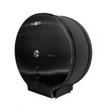 Диспенсер для туалетной бумаги круглый из нержавеющей стали черный