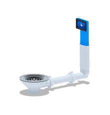 Перелив жесткий Ани для мойки 3 1/2" спрямоуг.верт. корпусом, ANI PLAST