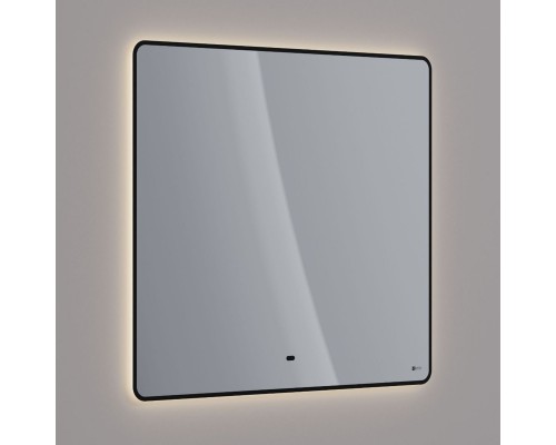 Зеркало Lemark MIOBLACK 90х80 см с интерьерной подсветкой, с подогревом