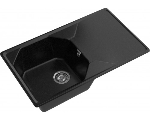 GRANFEST Мойка композит UNIQUE, GF-U-840L, чаш+кр 840*500, черный
