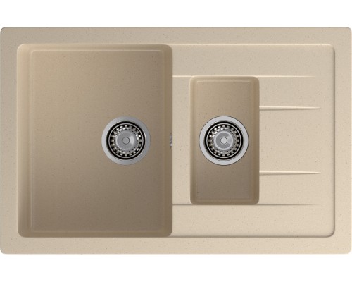 GRANFEST Мойка композит QUADRO GF-Q--775KL 1.5-чаш+крыло 775*500мм, кашемир