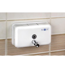 Диспенсер для мыла из  Стали Белый 1200 мл. Горизонтальный