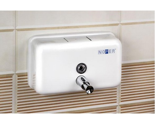 Диспенсер для мыла из  Стали Белый 1200 мл. Горизонтальный