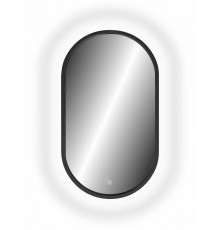 Зеркало Prime Black Led 450x800 с сенсором, холодная подстветка, рама МДФ