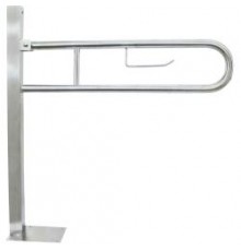 Полукруглый поручень для людей с ограниченными возможностями с креплением к полу, глянцевый.