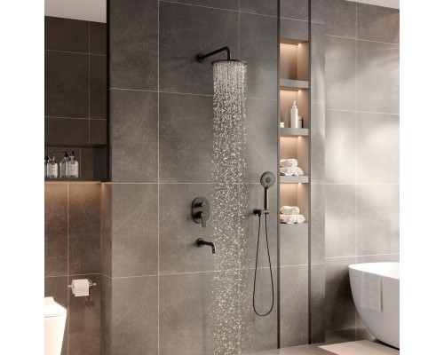 Душевой комплект NARDIS 3R BLACK, черный матовый, BERGES